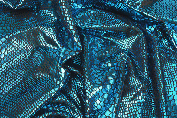 Lamé Imprimé Serpent Aqua