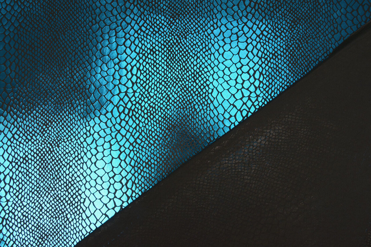 Lamé Imprimé Serpent Aqua