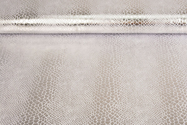 Lamé Snake Print Silver