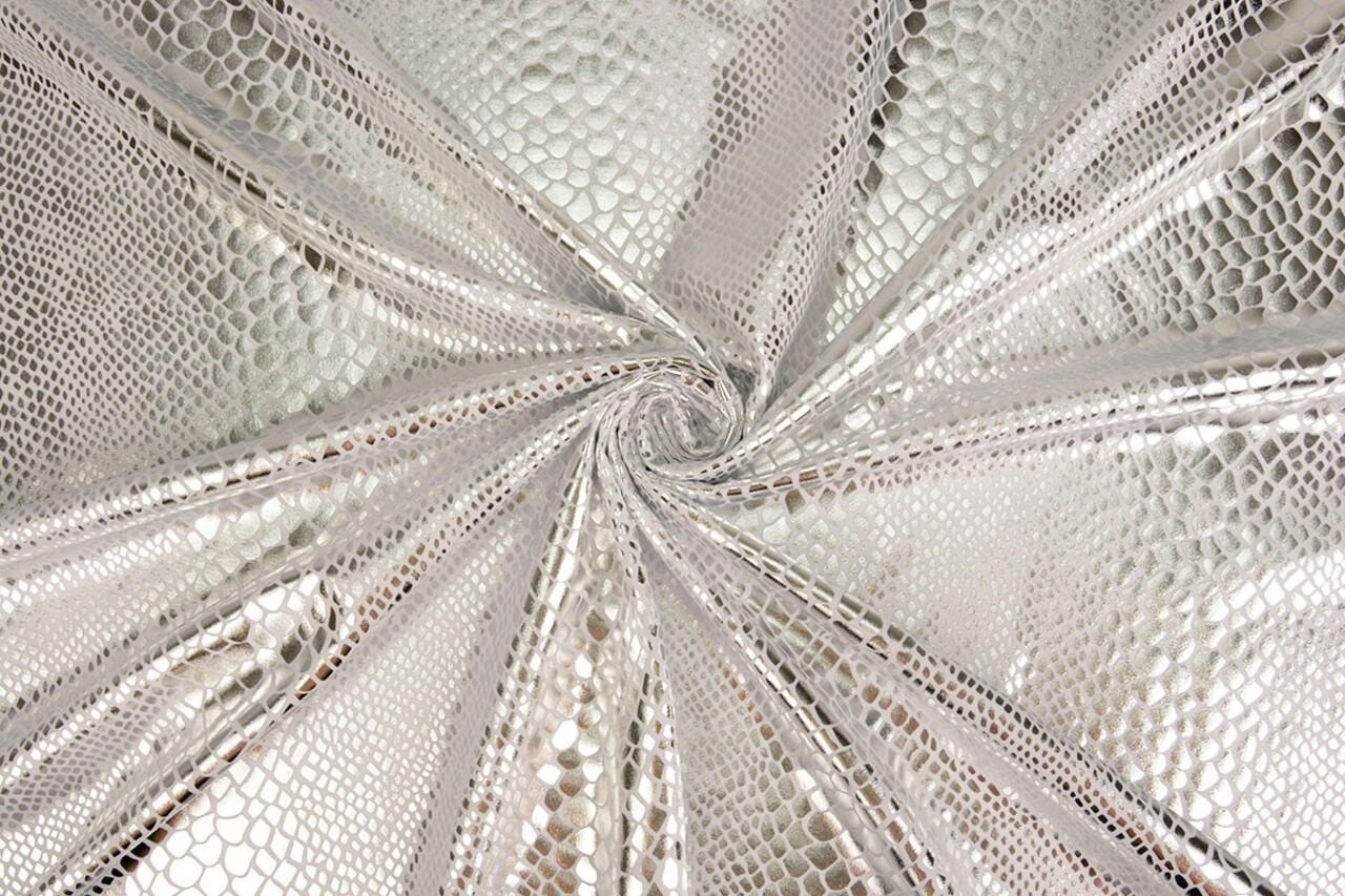 Lamé Schlangenprint Silber Lamé Schlangenprint Silber