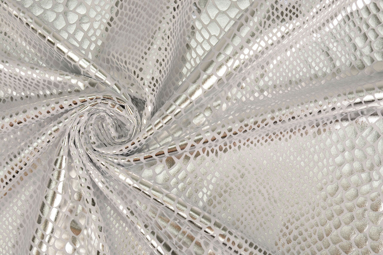 Lamé Snake Print Silver