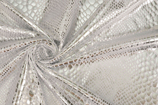 Lamé Schlangenprint Silber Lamé Schlangenprint Silber
