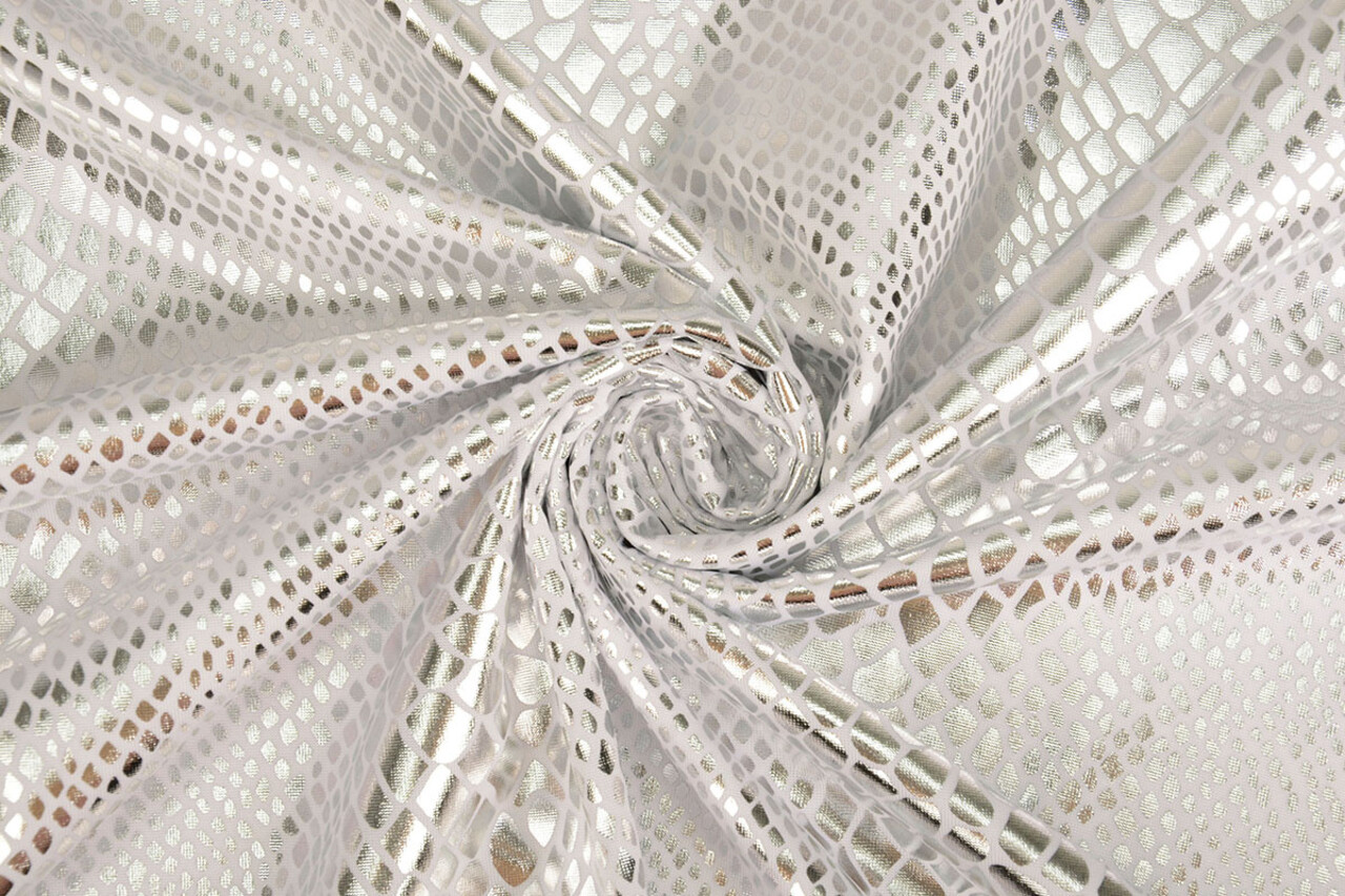 Lamé Schlangenprint Silber Lamé Schlangenprint Silber
