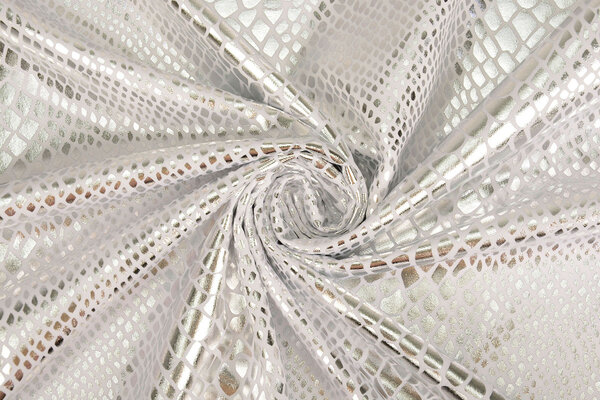 Lamé Schlangenprint Silber Lamé Schlangenprint Silber