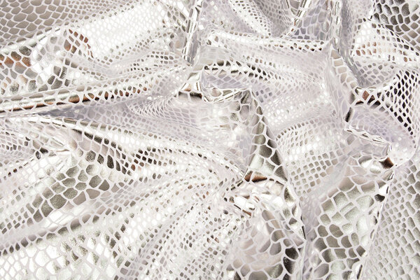 Lamé Schlangenprint Silber Lamé Schlangenprint Silber