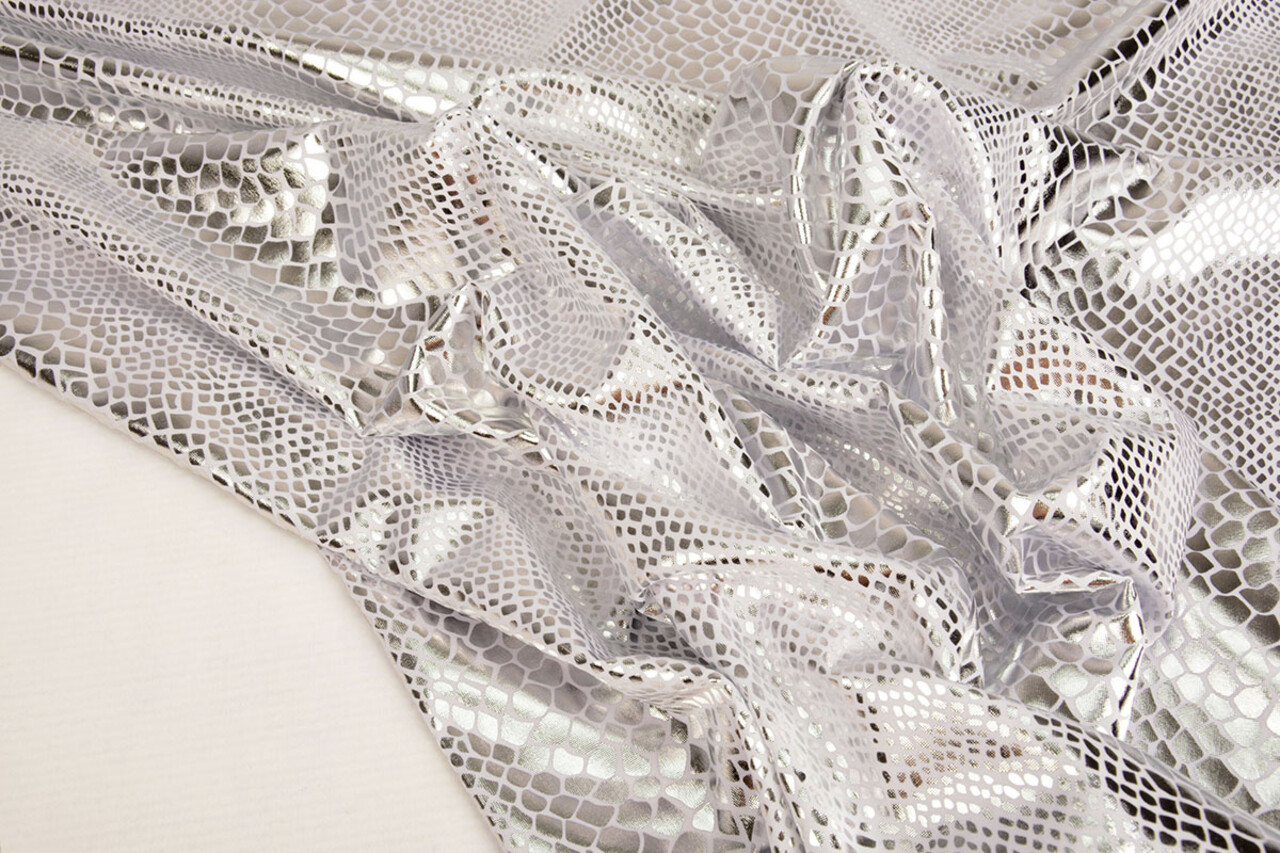 Lamé Schlangenprint Silber Lamé Schlangenprint Silber