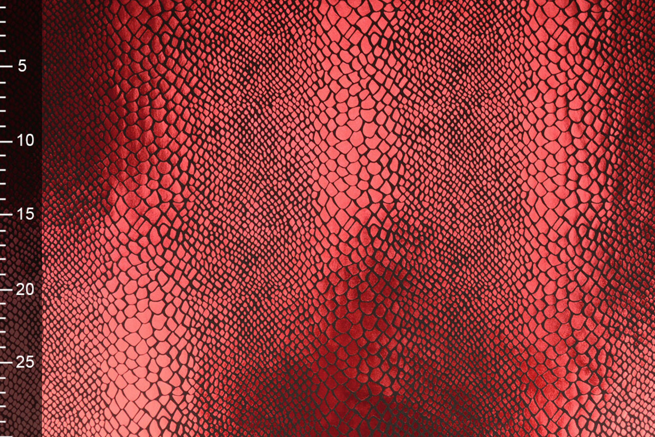 Lamé Estampado de Serpiente Rojo