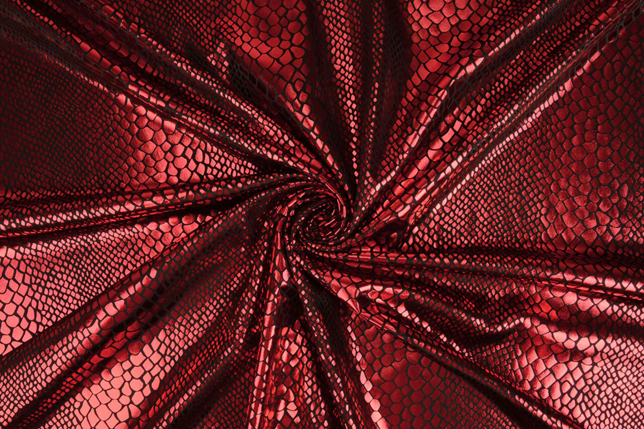 Lamé Slangenprint Rood Lamé Slangenprint Rood