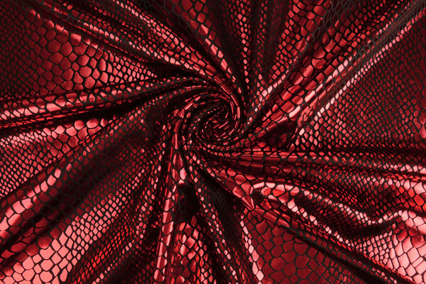 Lamé Stampa Serpente Rosso