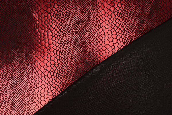 Lamé Estampado de Serpiente Rojo