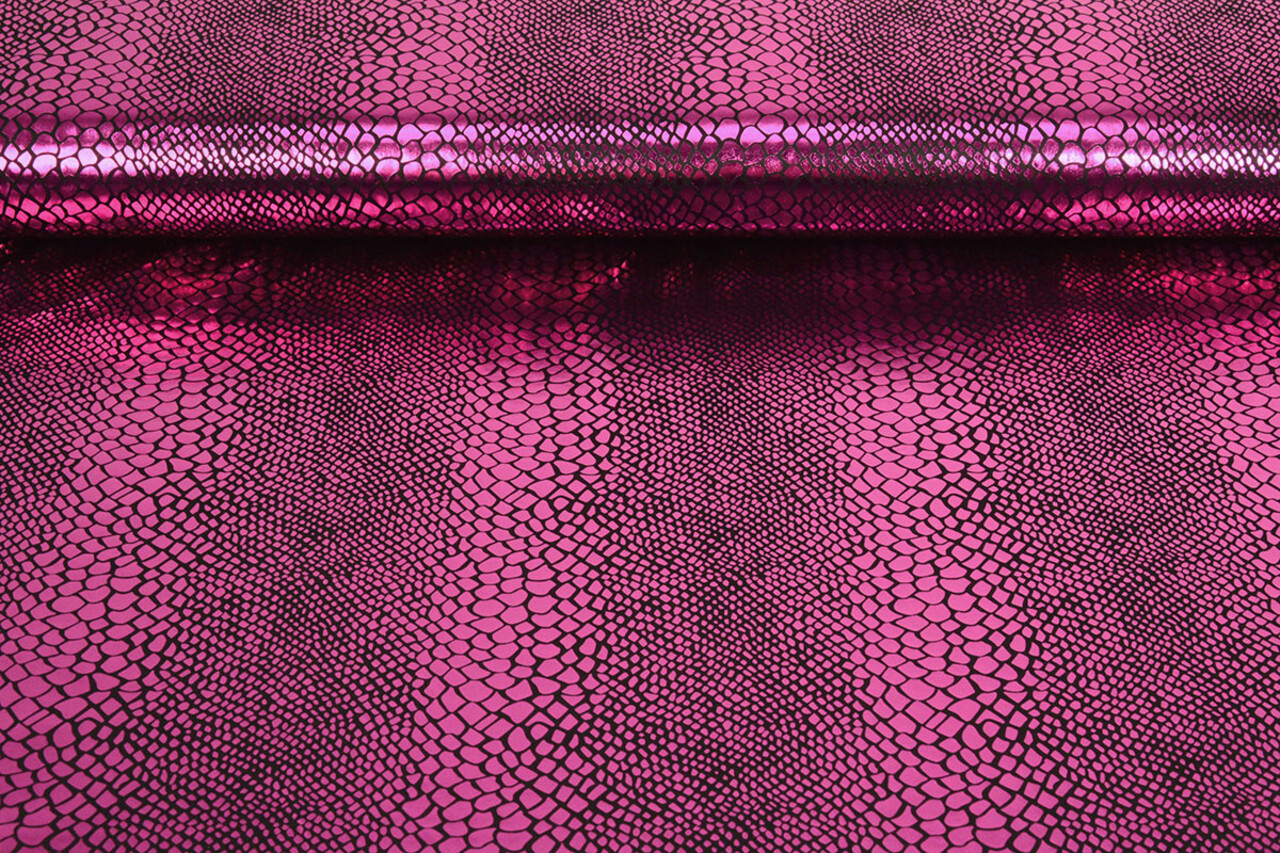 Lamé Snake Print Fuchsia