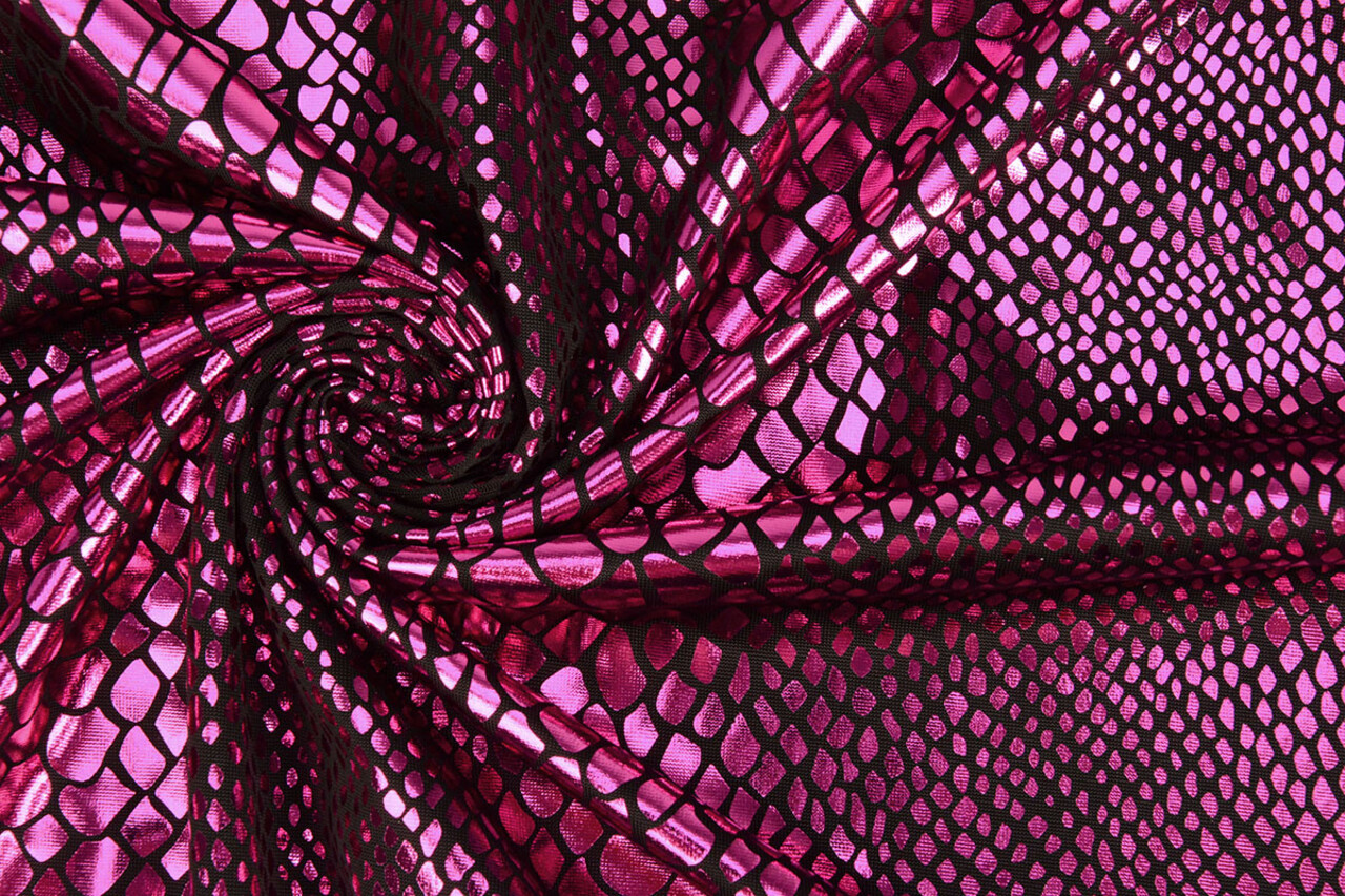 Lamé Estampado de Serpiente Fucsia Lamé Estampado de Serpiente Fucsia