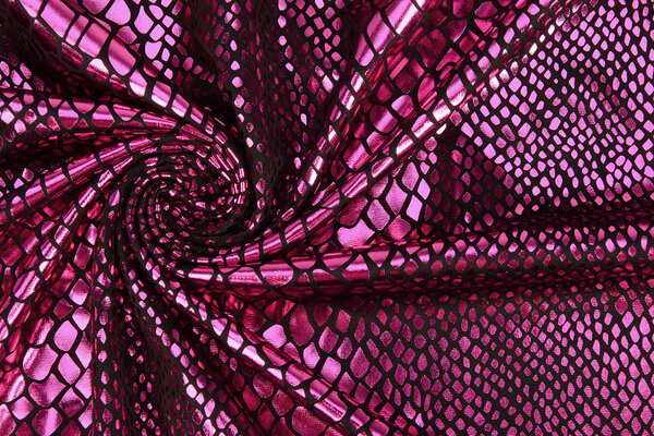 Lamé Snake Print Fuchsia
