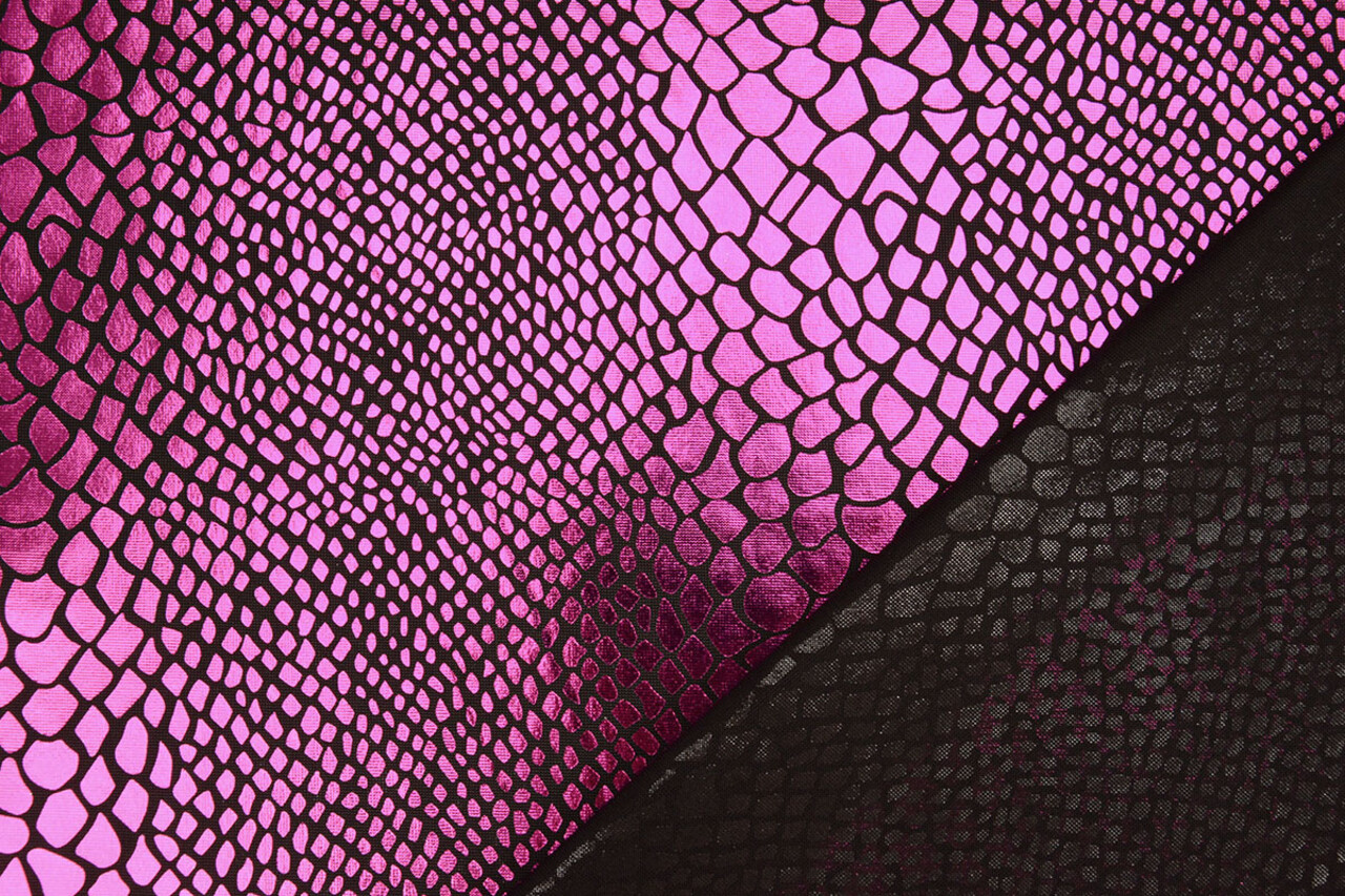 Folienjersey Schlangenprint Fuchsia