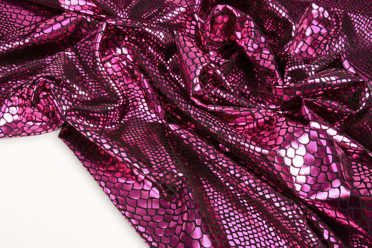 Lamé Estampado de Serpiente Fucsia Lamé Estampado de Serpiente Fucsia