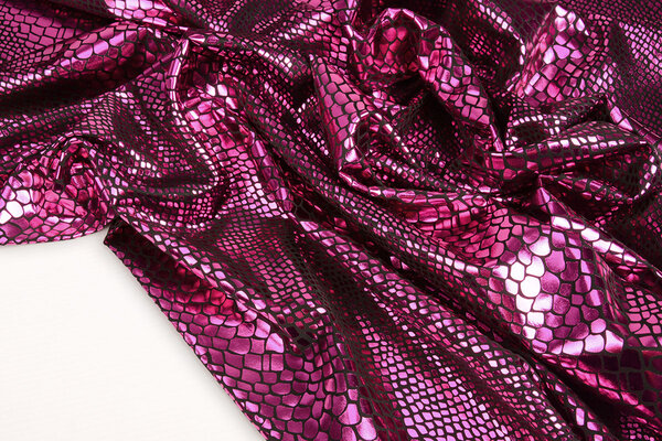 Folienjersey Schlangenprint Fuchsia