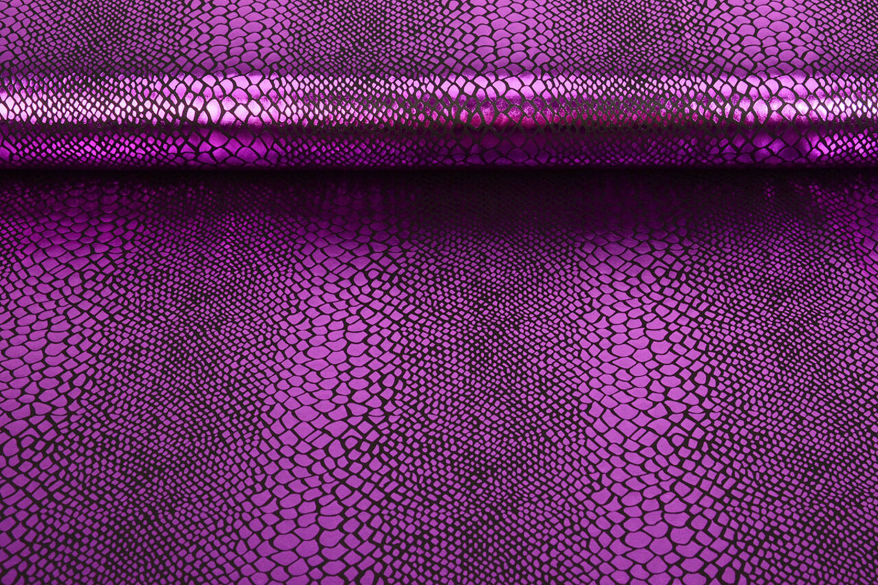 Lamé Estampado de Serpiente Morado Lamé Estampado de Serpiente Morado