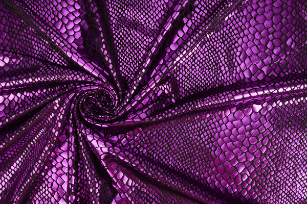 Lamé Estampado de Serpiente Morado Lamé Estampado de Serpiente Morado