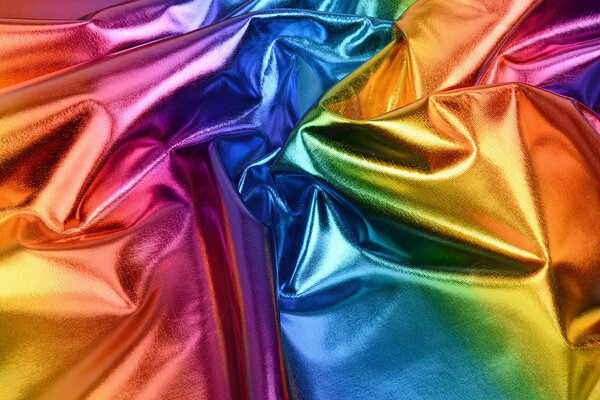 Folienjersey Regenbogen Breit