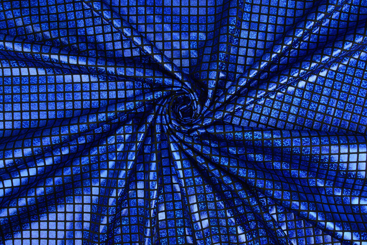 Lamé Ruitjes Kobalt Blauw