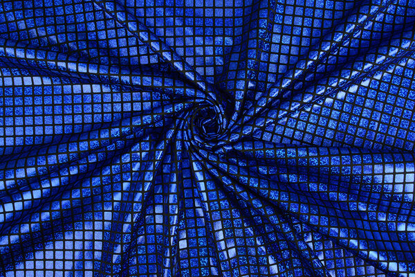 Lamé Ruitjes Kobalt Blauw Lamé Ruitjes Kobalt Blauw