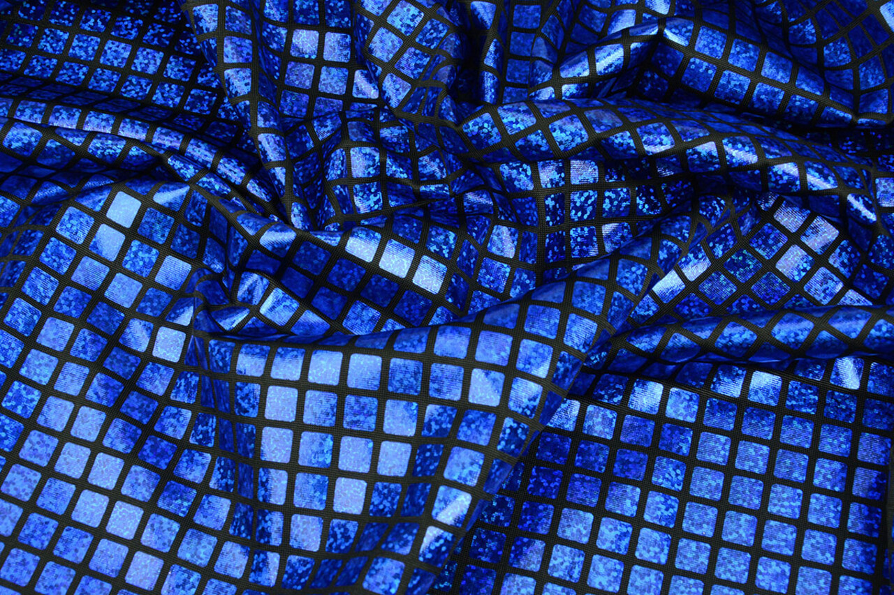 Lamé Ruitjes Kobalt Blauw