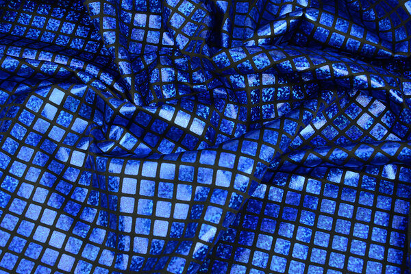 Lamé Check Cobalt Blue