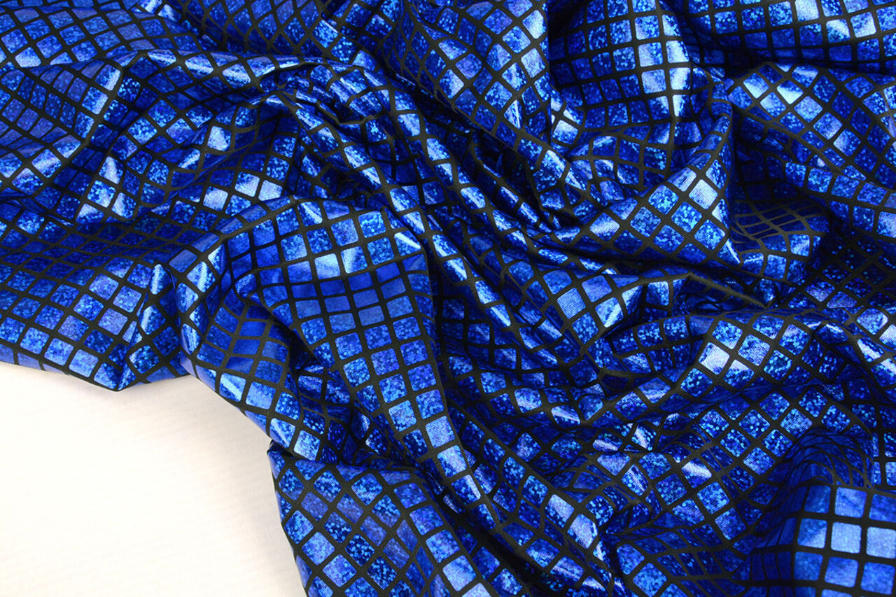 Lamé Ruitjes Kobalt Blauw