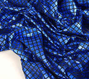 Lamé Ruitjes Kobalt Blauw Lamé Ruitjes Kobalt Blauw