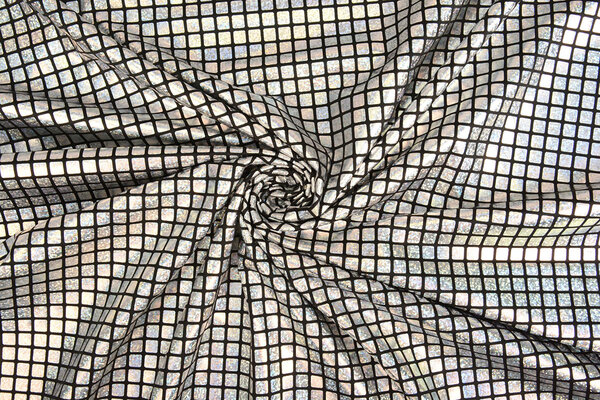 Lamé Cuadritos Plateado