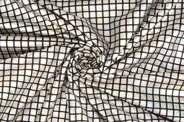 Folienjersey Karo Silber