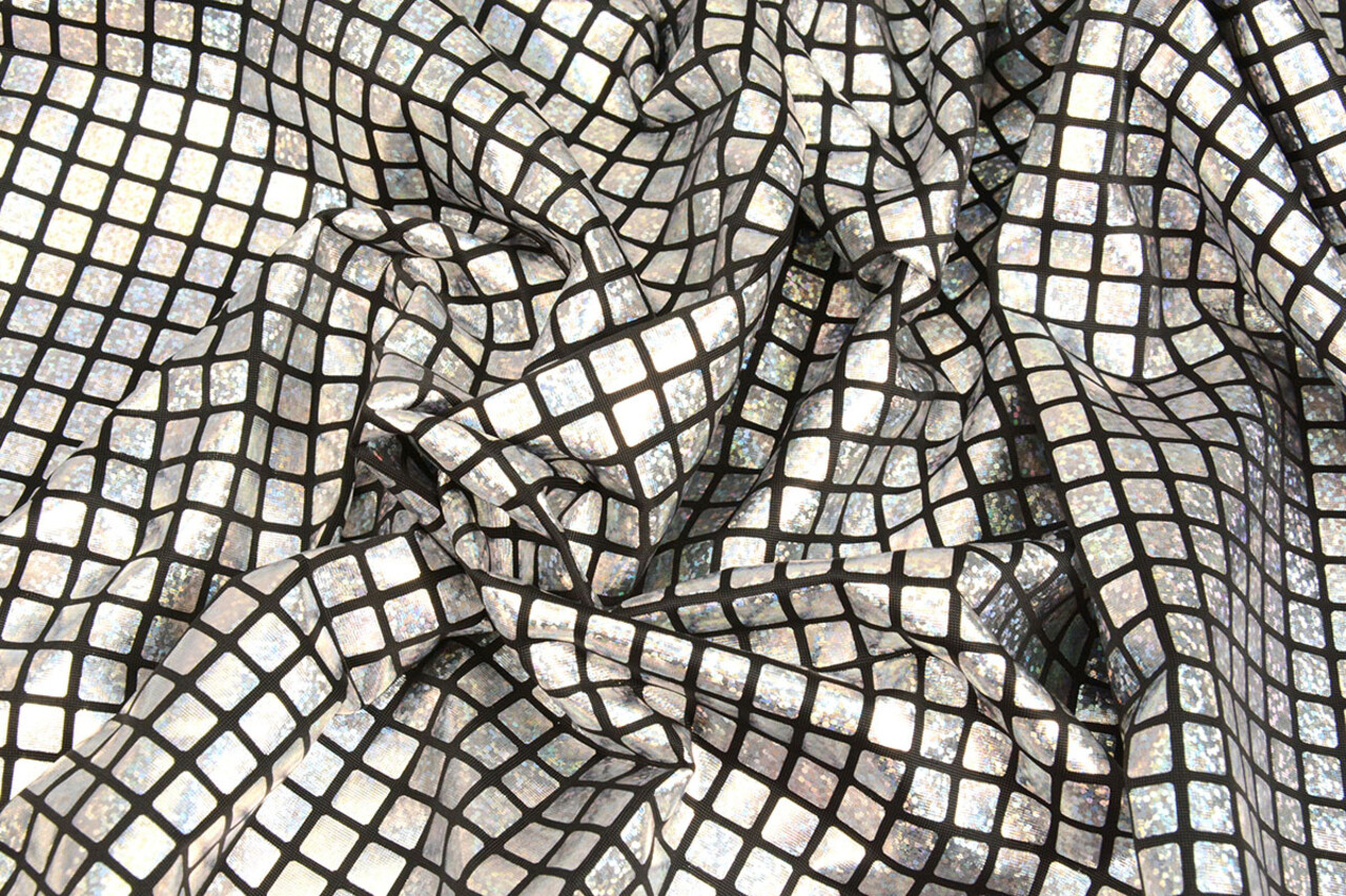 Lamé Carreaux Argent