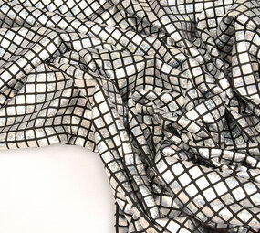 Lamé Ruitjes Zilver Lamé Ruitjes Zilver