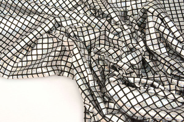 Lamé Carreaux Argent