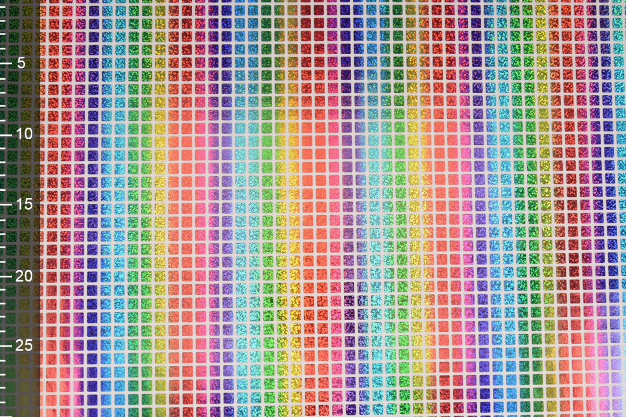 Lamé Arc-en-Ciel Carreaux Blanc 1