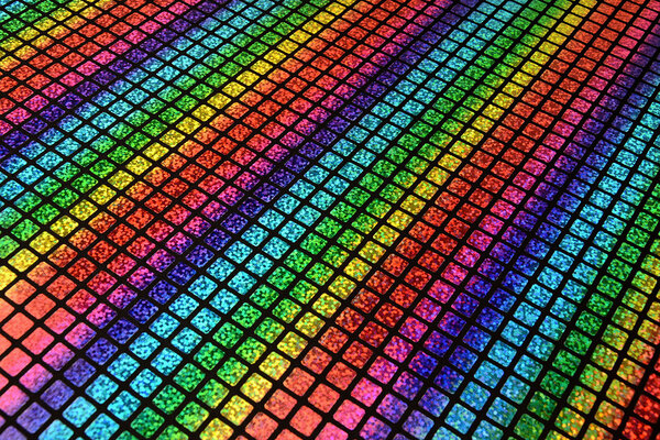 Lamé Regenboog Ruitjes Zwart 2