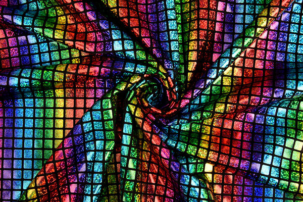 Lamé Regenbogen Karo Schwarz 2