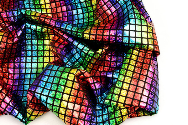 Lamé Regenboog Ruitjes Zwart 2