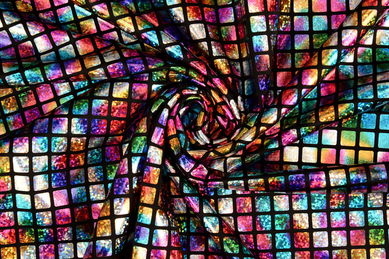 Lamé Arcobaleno Quadretti Multicolore 3 Lamé Arcobaleno Quadretti Multicolore 3