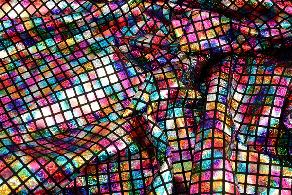 Lamé Arc-en-Ciel Carreaux Multicolore 3 Lamé Arc-en-Ciel Carreaux Multicolore 3
