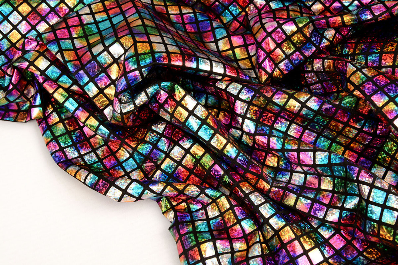 Lamé Arc-en-Ciel Carreaux Multicolore 3 Lamé Arc-en-Ciel Carreaux Multicolore 3