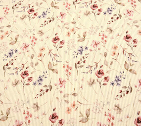 Oeko-Tex®  Rib Jersey Flowers Aelan Creme
