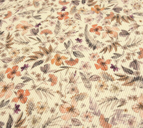 Oeko-Tex® Canalé Jersey Flores Lexia Crema Oeko-Tex® Canalé Jersey Flores Lexia Crema