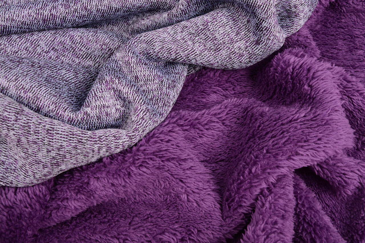 Gebreide Jogging, Bont Melange Paars Gebreide Jogging, Bont Melange Paars