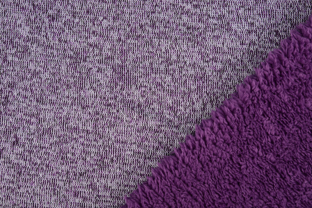 De Punto Tejido de Sudadera, Pelo Jaspeado Morado De Punto Tejido de Sudadera, Pelo Jaspeado Morado