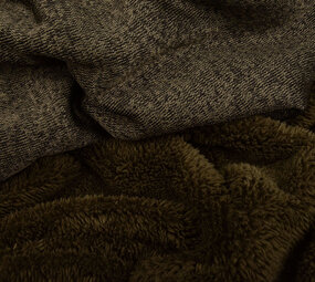 Knitted Jogging, Fur Melange Army Green Knitted Jogging, Fur Melange Army Green