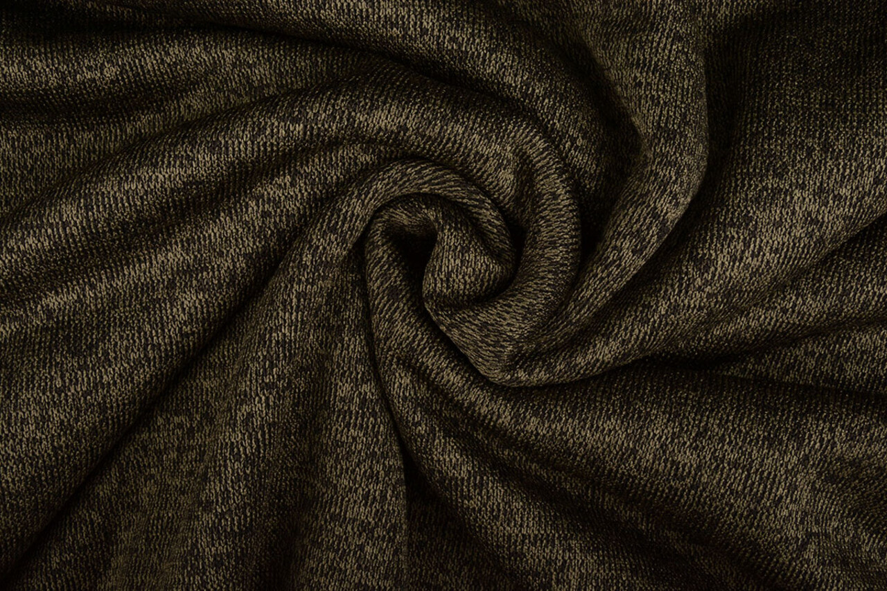 Knitted Jogging, Fur Melange Army Green Knitted Jogging, Fur Melange Army Green