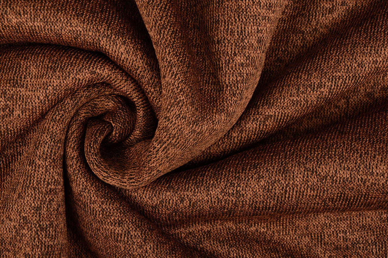 Sweatstoff Gestrickt, Bunt Melange Brique Sweatstoff Gestrickt, Bunt Melange Brique