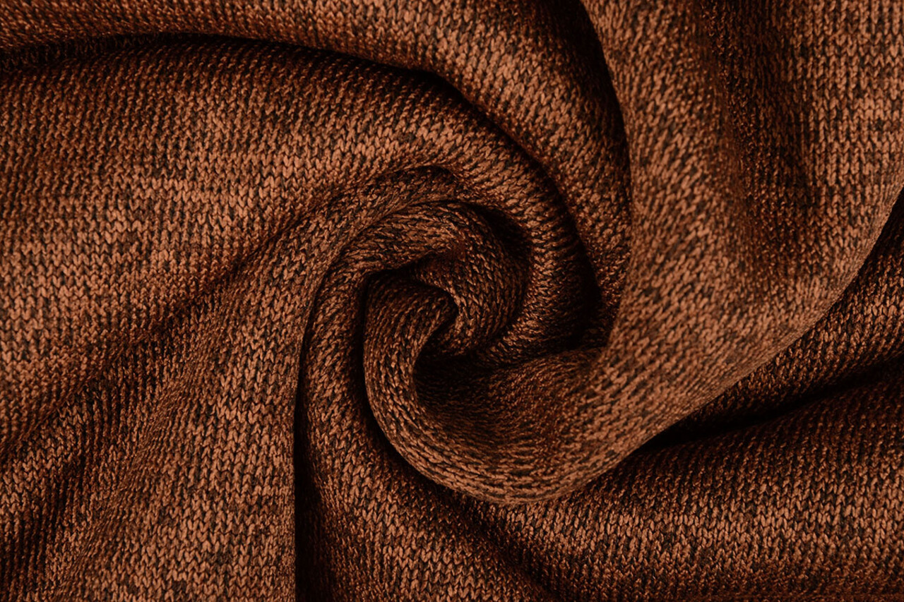 Sweatstoff Gestrickt, Bunt Melange Brique Sweatstoff Gestrickt, Bunt Melange Brique