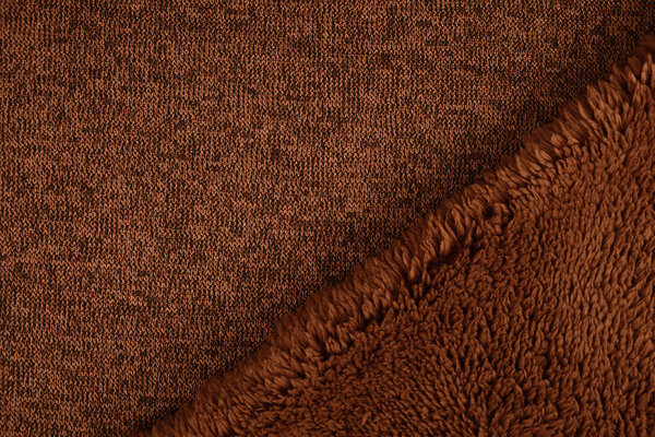 A Maglia Felpa, Pelliccia Mélange Mattone A Maglia Felpa, Pelliccia Mélange Mattone